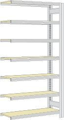 Regalwerk BERT-Archivregal - Anbaufeld HxBxT 2500x1285x300mm 7 Fachebenen Paneel mit 16mm Spanplatten, B3-51213-30