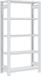 Regalwerk BERT-Standardregal für Lager Lichtgrau - Grundfeld HxBxT 2000x875x500mm mit 5 Stahl-Fachböden, B3-53508-50-LG