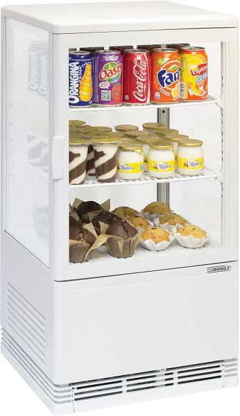 Casselin Mini Kühlvitrine 58L - weiß, CVR58LB