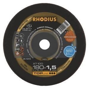 Rhodius TOPline XT100 Extradünne Trennscheibe, Durchmesser [mm]: 180, Stärke [mm]: 1.5, Bohrung [mm]: 22.23, VE: 25 Stück, 210225