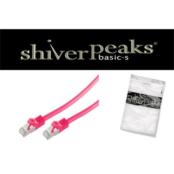 shiverpeaks BASIC-S, RJ45 Patchkabel S/FTP, PIMF, Rohkabel CAT 7 Halogenfrei, magenta, 0,25m, BS75511-0.25M