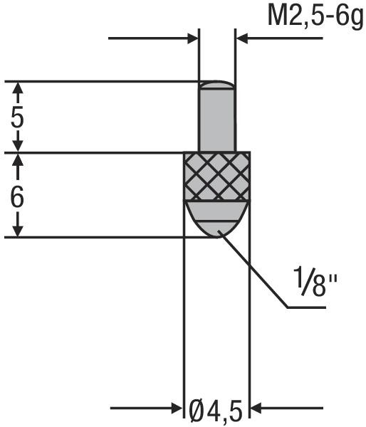 HELIOS PREISSER Messeinsatz, M2, 5mm, Kugeleinsatz 1/8", 710197