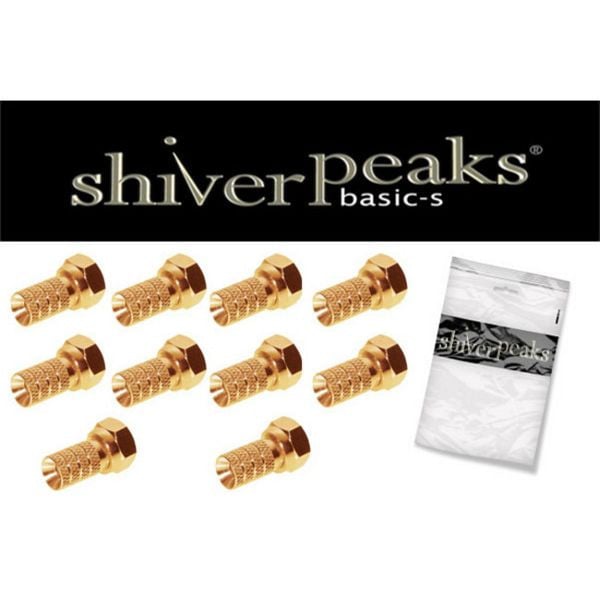 shiverpeaks BASIC-S, F-Stecker 4,0, vergoldet, mit großer Mutter, VE: 10 Stück, BS85002-10AG