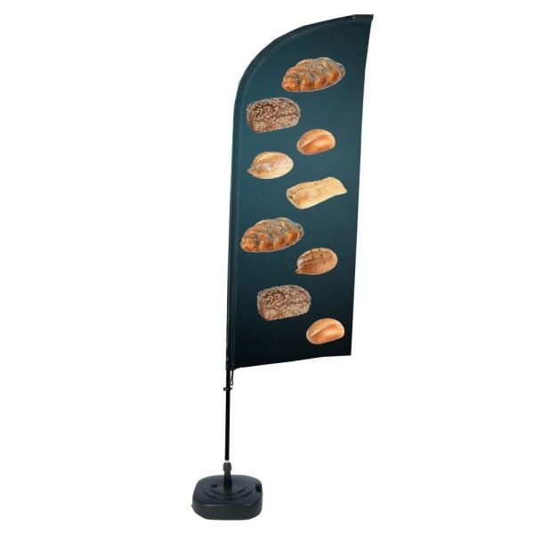 Showdown Displays Beachflag Alu Wind Komplett-Set Brot, BFAW310-WT21-I135