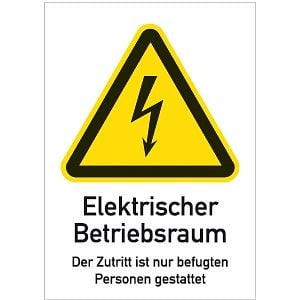 Moedel Elektrischer BetriebsRaum.., Kombischild, Kunststoff, 210x297 mm, 58321