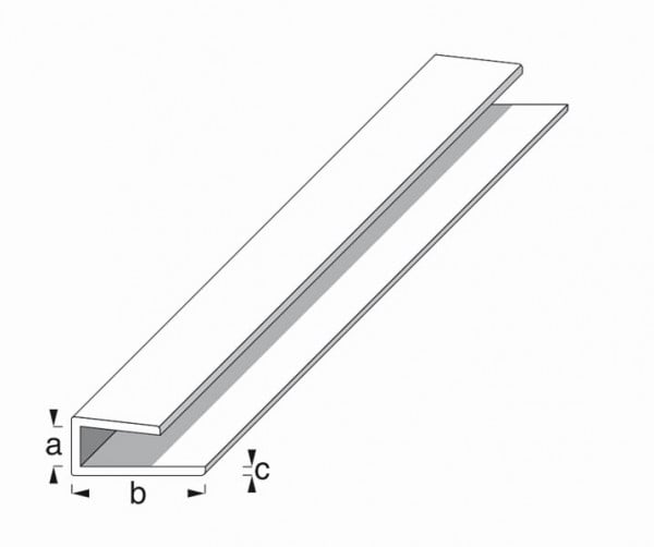 Vormann PVC Einfassprofrofile 4 x 15 x 1 einseitig, weiß, 1m, 055498100W