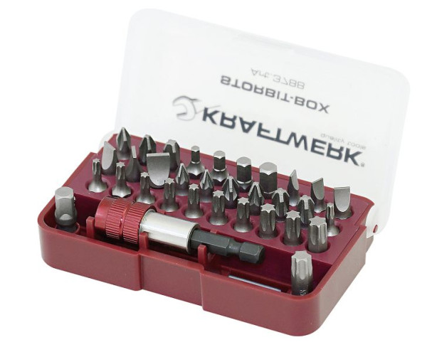 Kraftwerk STORBit-Box/-Bitsatz 1/4 Zoll 33-teilig, mit Bit-Schnellwechsel-Magnethalter, 3788