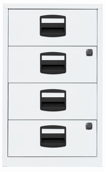 Bisley Beistellschrank PFA, 4 Universalschubladen, verkehrsweiß, PFA4S696