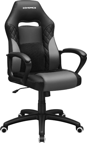 SONGMICS Moderner Gamingstuhl Schwarz-Grau, OBG38BG