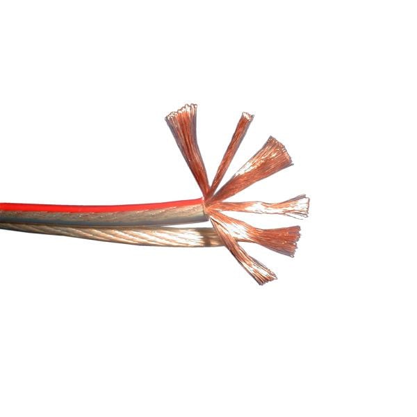 bda connectivity Lautsprecherkabel - hochflexibel - LSP 2 x 1,50mm² transparent/rot - OF-Kupfer - 100m Spule, 10509811