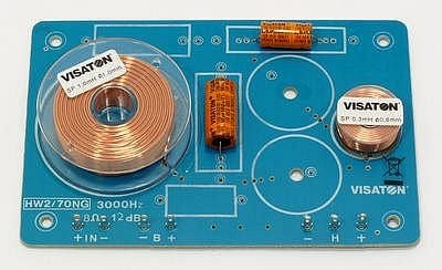 Visaton Frequenzweiche aus hochwertigen Kupferspulen sowie verlustarmen Tonfrequenz-Elkos HW 2/70 NG - 8 Ohm, 5402