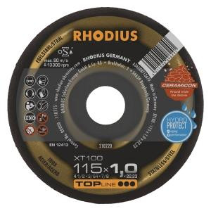 Rhodius TOPline XT100 Extradünne Trennscheibe, Durchmesser [mm]: 115, Stärke [mm]: 1, Bohrung [mm]: 22.23, VE: 25 Stück, 210220