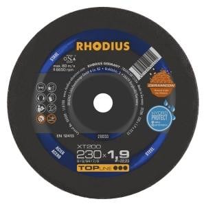 Rhodius TOPline XT200 Extradünne Trennscheibe, Durchmesser [mm]: 230, Stärke [mm]: 1.9, Bohrung [mm]: 22.23, VE: 25 Stück, 210233