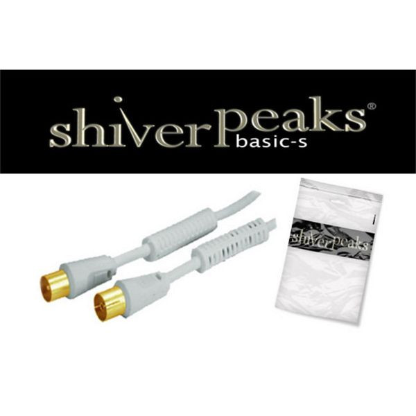 shiverpeaks BASIC-S, Antennen-Anschlusskabel, 100% geschirmt,vergoldete Kontakte, Mantelstromfilter, 100 dB, weiß, 1,0m, BS80202-128-G