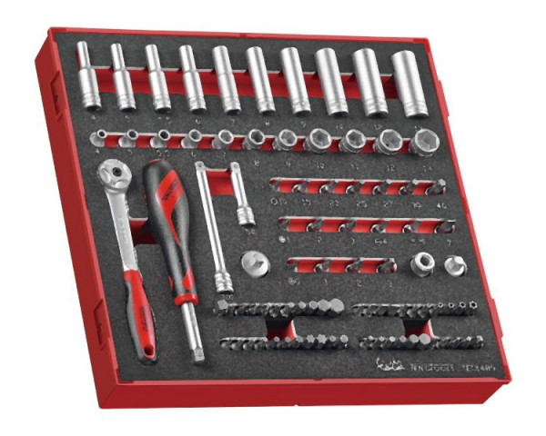 Teng Tools 1/4"-Steckschlüssel-Set, 6-Kant, FOAM2, 89 Teile, TED1489