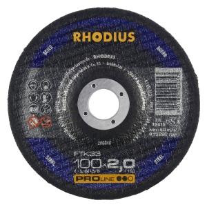 Rhodius PROline FTK33 Freihandtrennscheibe, Durchmesser [mm]: 100, Stärke [mm]: 2, Bohrung [mm]: 16, VE: 25 Stück, 200840