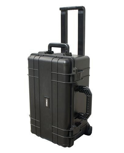 DENIOS Schutzkoffer aus Kunststoff (PP), schwarz, mit Schaumstoff und Rollen, 37 Liter, 247519