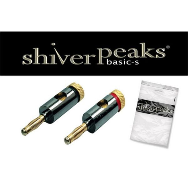 shiverpeaks BASIC-S, Bananenstecker-SET-Metall, vergoldet, rot / schwarz für Kabel max. 6mm, BS56210-SET