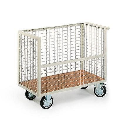 Protaurus Rotauro Drahtkastenwagen, 1 Längswand halboffen, 1250x800x800mm, 200mm Elastik-Räder, 12-1212-R13