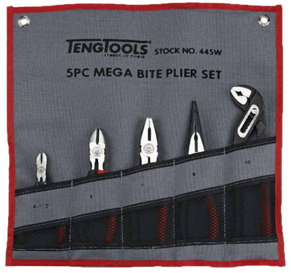 Teng Tools Zangen-Set, Werkzeugrolle, 5 Teile, 445W