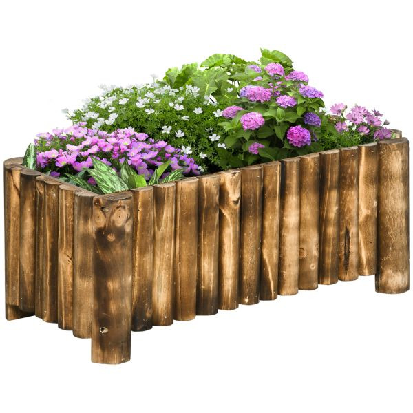 Outsunny Hochbeet Pflanzkasten Kräuterbeet Gemüse Blumenbeet Blumenkasten Tannenholz Natur, 845-100