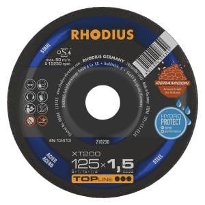 Rhodius TOPline XT200 Extradünne Trennscheibe, Durchmesser [mm]: 125, Stärke [mm]: 1.5, Bohrung [mm]: 22.23, VE: 25 Stück, 210230