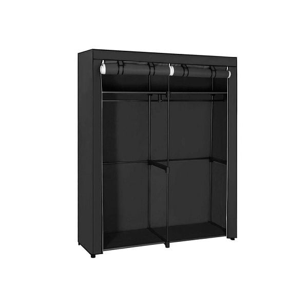 SONGMICS Stoffschrank mit Kleiderstangen schwarz, RYG02BK