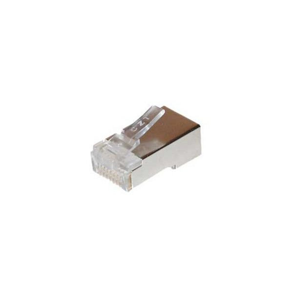 S-Conn Netzwerk-Modular Stecker RJ45 8polig, 8 Kontakte belegt, geschirmt, für Rundkabel, vergoldete Kontakte, 72052-R