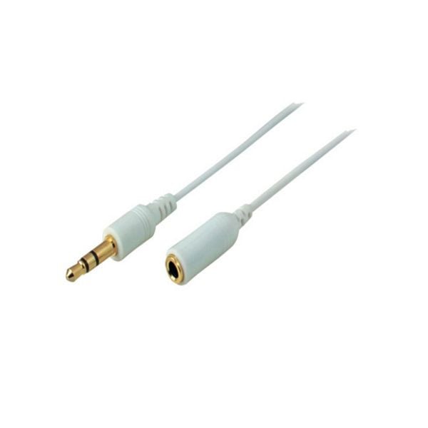 shiverpeaks BASIC-S, 3,5mm Stecker auf 3,5 mm Kupplung, vergoldet Kontakte weiß, 1,8m, BS33100