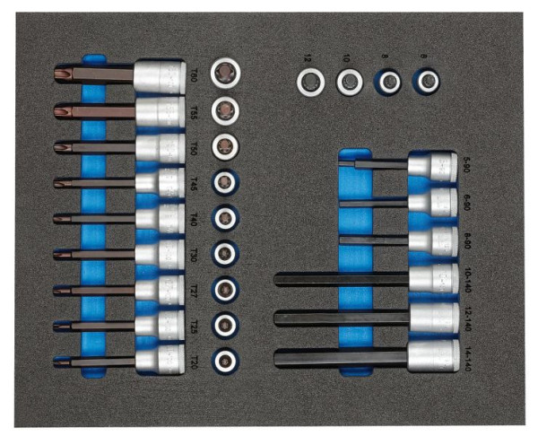 GEDORE Satz Schraubendrehereinsätze 1/2" in, 2/4 Check-Tool-Modul, 2957450