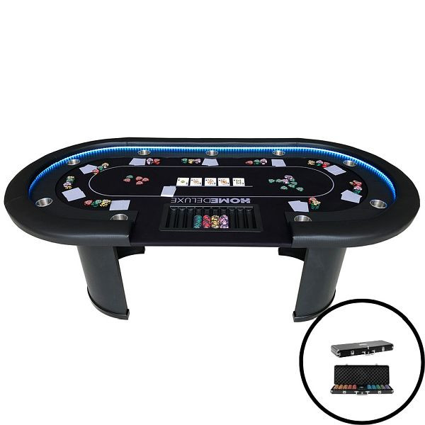 HOME DELUXE Pokerset CASINO, mit LED-Beleuchtung, 50814