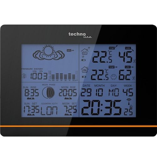 Technoline Wetterstation, DCF-77 Funkuhr mit manueller Einstelloption, Abmaße: 171 x 123 x 50 mm, WS 6750