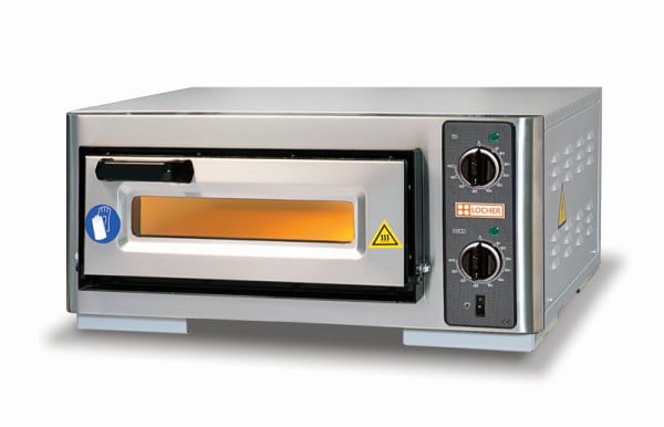 Locher Pizzaofen ELP40, Außenmaße: B 630 x T 515 x H 290 mm, Backkammermaße: 400 x 400 x 100 mm, Temperatureinstellung: 85°-450°C, 612775