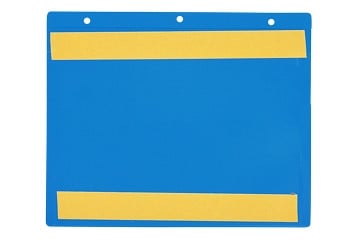 KROG Kennzeichnungstaschen selbstklebend, A4 quer, blau, mit 2 Klebestreifen auf der Rückseite Öffnung: Schmalseite, 5901086