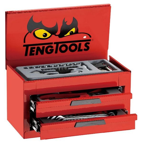 Teng Tools Mini-Oberkasten, Werkzeugkasten, 35 Teile, rot, TM035NF