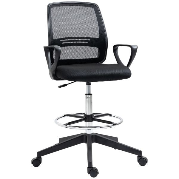 Vinsetto Arbeitsstuhl Ergonomischer Drehstuhl Bürostuhl höhenverstellbar Schwarz, 921-187