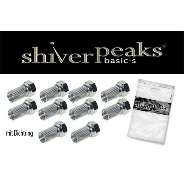 shiverpeaks BASIC-S, F-Stecker 7,2, mit Dichtungsring, mit großer Mutter, VE: 10 Stück, BS85010-R10