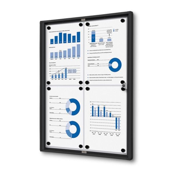 Showdown Displays Schaukasten Innen Economy Schwarz (4xA4), SCXS4xA4C9005