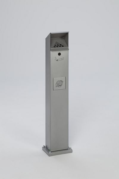 VAR Ascher/Abfallsammler Standsäule SG 115, silber, 3953