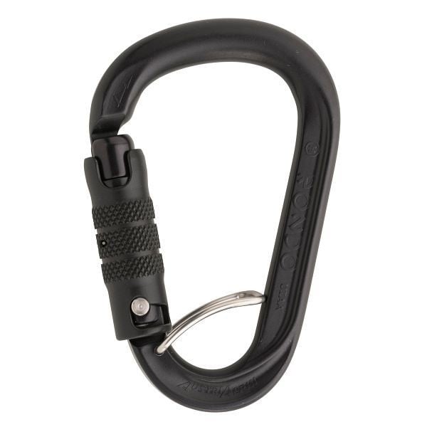 AustriAlpin Karabiner HMS RONDO 3-Wege-Autolock Selfie, eloxiert, mattschwarz, VE: 40 Stück, KR35B3S-X