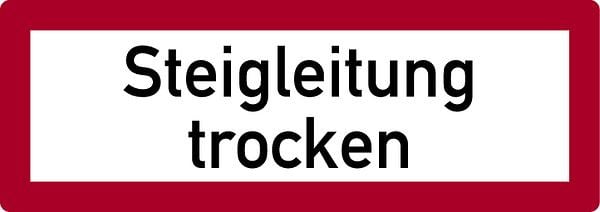 Schilder Klar Brandschutzzeichen Steigleitung trocken, 297x105 mm Folie selbstklebend, 159/66