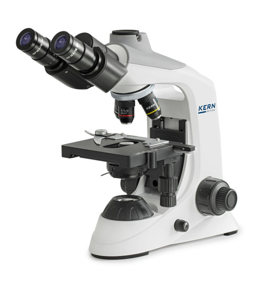 KERN Optics Durchlichtmikroskop Trinokular Achromat 4/10/40; HWF10x18; 3W LED, OBE 124