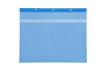 KROG Kennzeichnungstasche mit Aufhängelochung, mit Regenschutzklappe, A4 quer, blau, 5901048