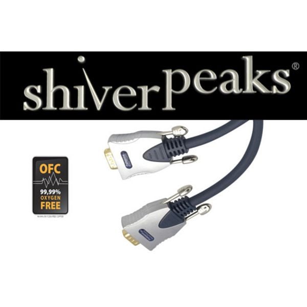 shiverpeaks PROFESSIONAL VGA-Stecker auf VGA-Stecker, mit 2x Ferrit,verchromte Metallstecker, vergoldete Kontakte, 7,0m, 78050-7SPP