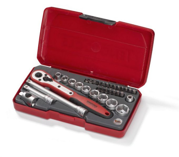 Teng Tools 3/8"-Steckschlüssel-Set, 6-Kant, 34 Teile, T3834