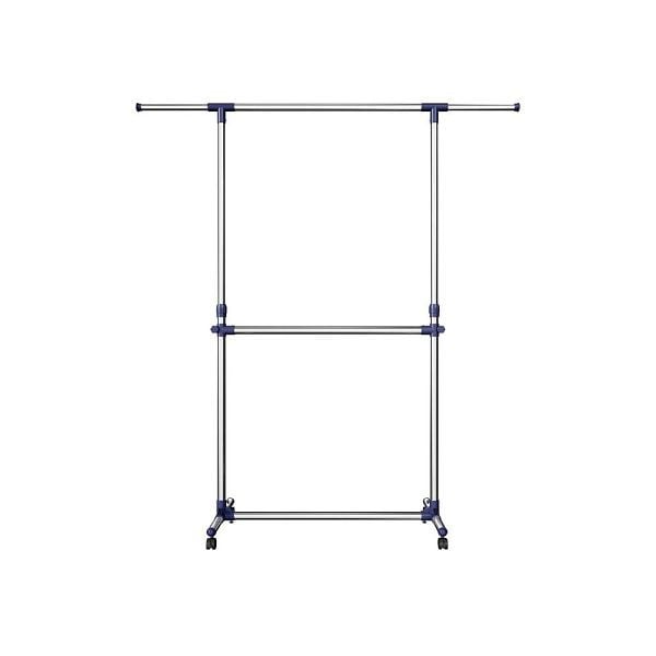 SONGMICS Kleiderständer auf Rollen 2 Stangen, LLR41L