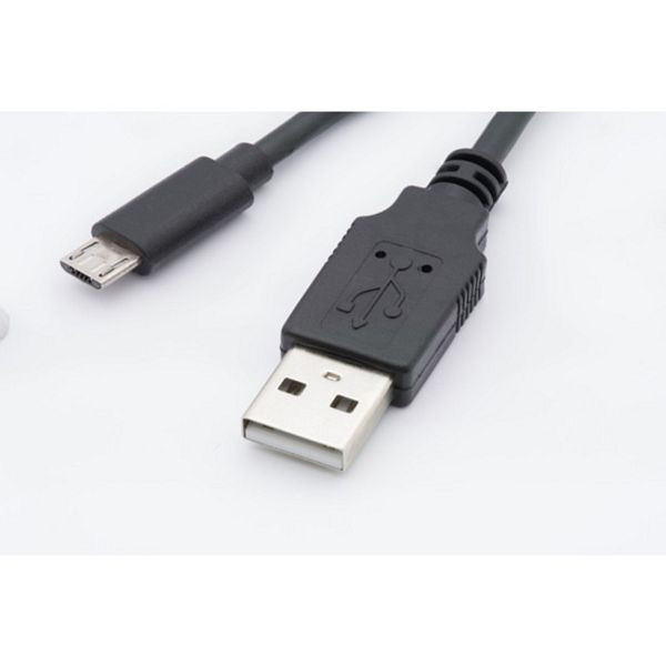 S-Conn USB-Lade- und Synckabel USB A Stecker auf USB micro B Stecker, schwarz 1,8m, 33090-S