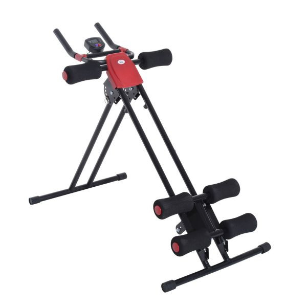 HOMCOM Bauchtrainer Rückentrainer Heimtrainer Fitnessgerät mit Muskeltrainer LED Display, A90-103