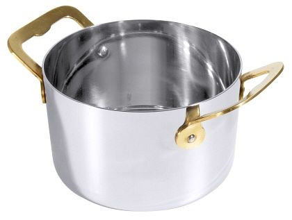 Contacto Cocotte, Edelstahl 9 cm mit Messinggriff, 3394/090