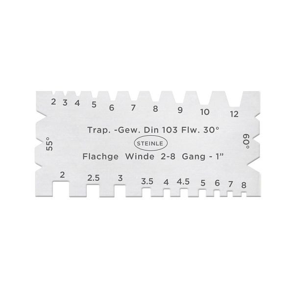 STEINLE Komb. Dreh- und Gewindestahllehre, Flachgewinde, Trapezgewinde, Spitzgewinde 55° und 60°, 41090030